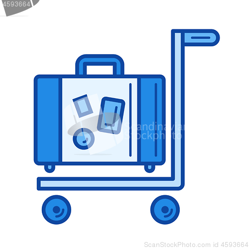 Image of Luggage trolley line icon.