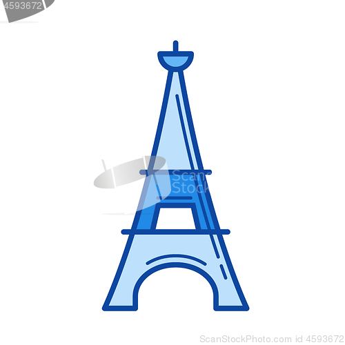 Image of Eiffel tower line icon.