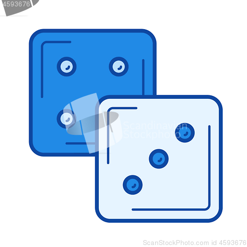 Image of Dice cubes line icon.