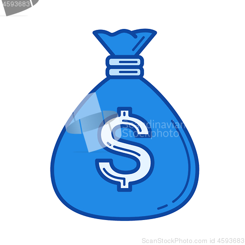 Image of Money bag line icon.