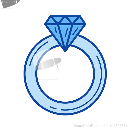 Image of Jewelry engagement ring line icon.