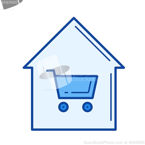 Image of Home buying line icon.