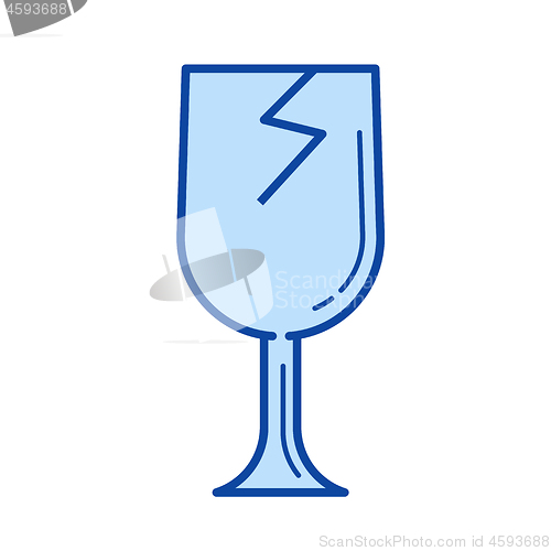 Image of Broken glass line icon.