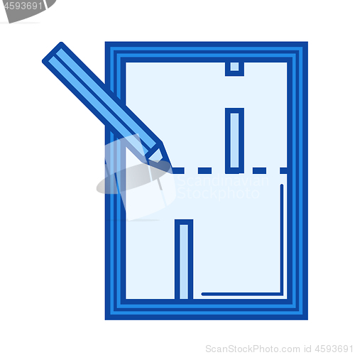 Image of Apartment plan line icon.