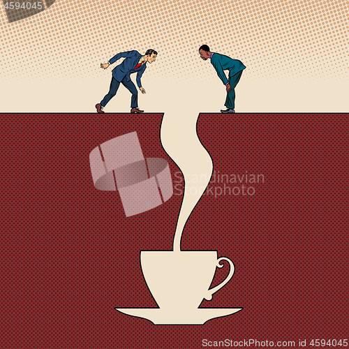 Image of Men and a cup of coffee