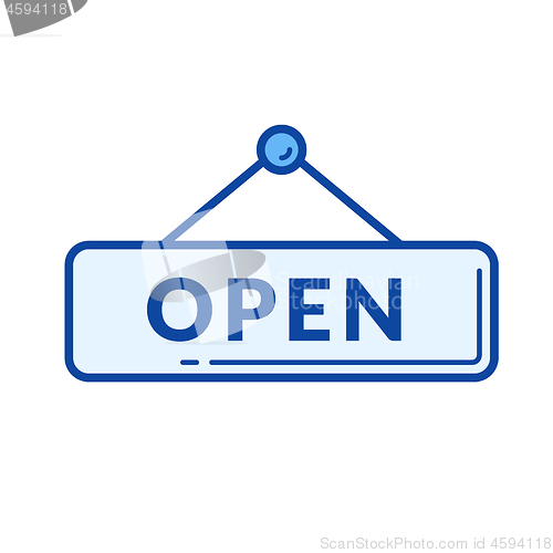 Image of Open door sign line icon.