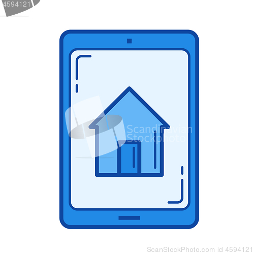 Image of Real estate advertisement line icon.