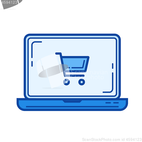 Image of Online shopping line icon.