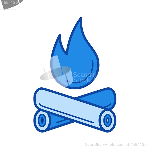 Image of Campfire line icon.