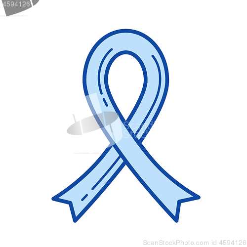 Image of AIDS ribbon line icon.