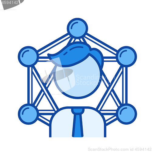 Image of Business network line icon.