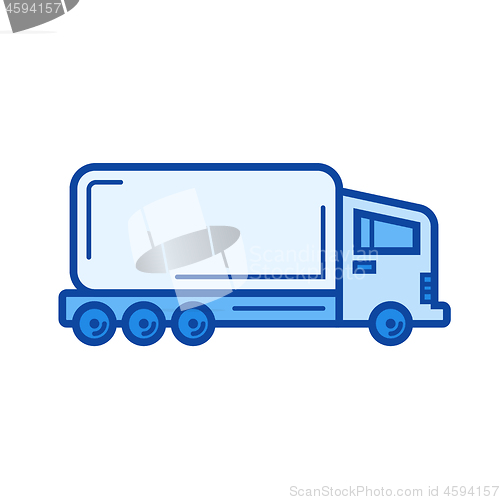 Image of Semi-truck line icon.