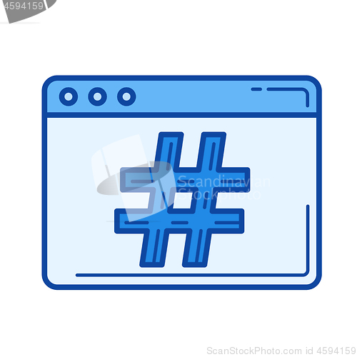 Image of Hashtag line icon.