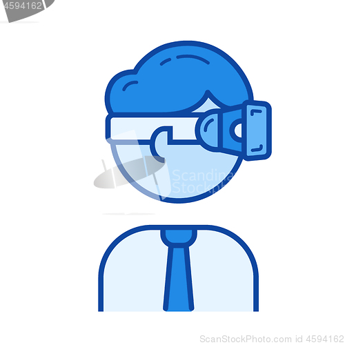 Image of Augmented reality glasses line icon.