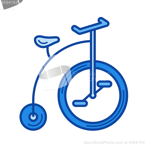 Image of Vintage bicycle line icon.