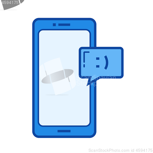 Image of Mobile chatting line icon.