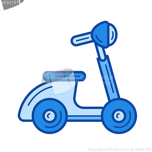 Image of Vintage scooter line icon.