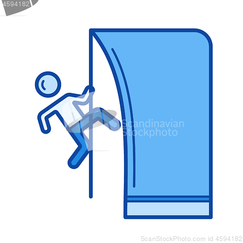 Image of Rock climbing line icon.
