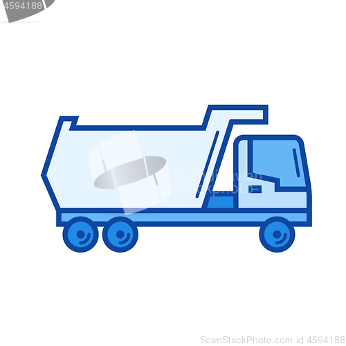 Image of Tipper truck line icon.