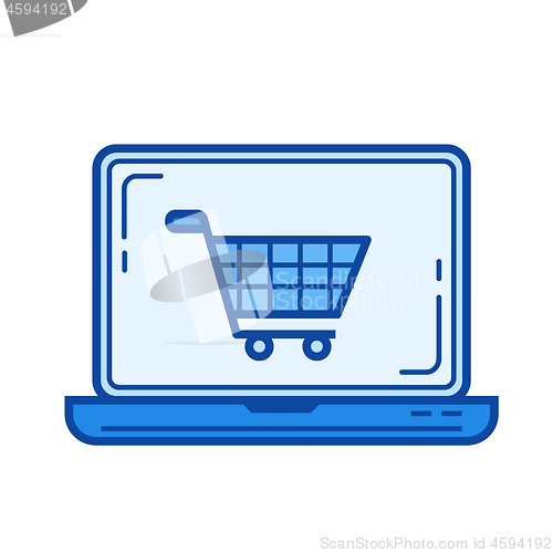 Image of Online shopping line icon.