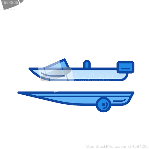 Image of Boat trailer line icon.