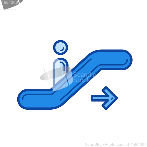 Image of Moving staircase line icon.