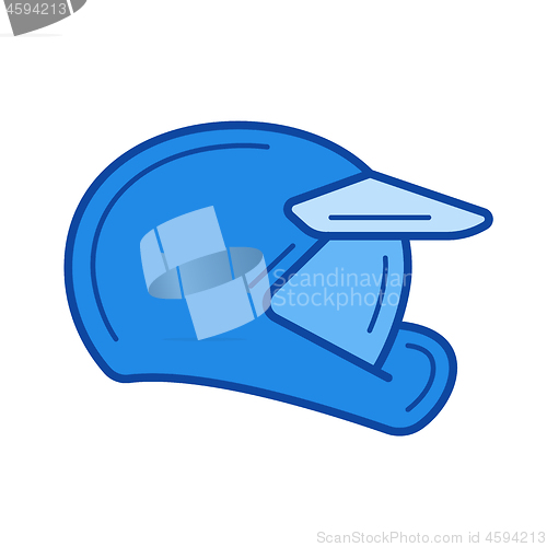 Image of Moto helmet line icon.