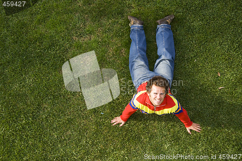 Image of  exercising on the grass