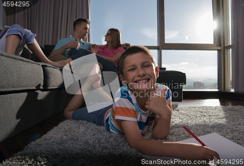 Image of young couple spending time with kids