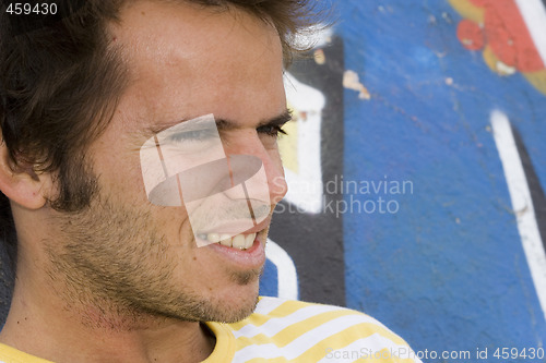 Image of young men looking away