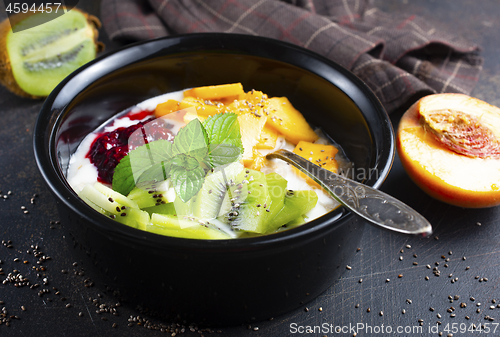 Image of oat flakes with fruit