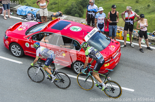 Image of Two Cyclists on Col de Peyresourde - Tour de France 2014