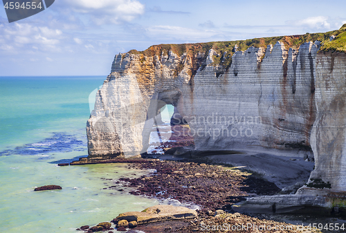 Image of The Manneporte Natural Stone Arch in Normandy