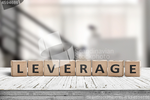 Image of Leverage sign in a office environment