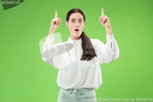 Image of Winning success woman happy ecstatic celebrating being a winner. Dynamic energetic image of female model