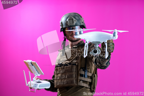 Image of soldier drone pilot technician