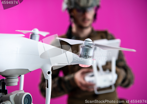 Image of soldier drone pilot technician