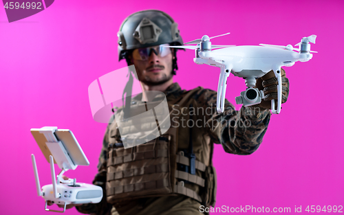 Image of soldier drone pilot technician