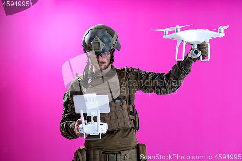 Image of soldier drone pilot technician