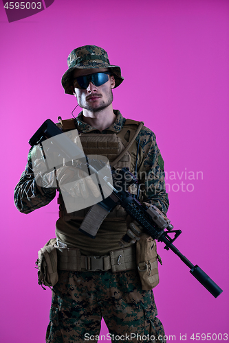 Image of modern warfare soldier pink backgorund