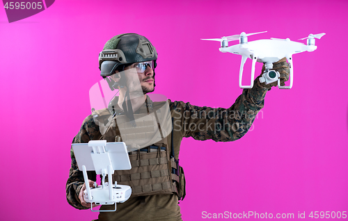 Image of soldier drone pilot technician