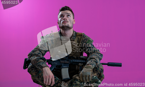 Image of soldier meditation