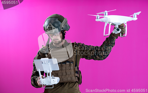 Image of soldier drone pilot technician