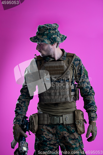 Image of modern warfare soldier pink backgorund