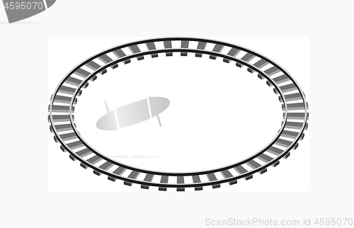 Image of Circle shaped railway railway going forward. 3d vector illustration on a white