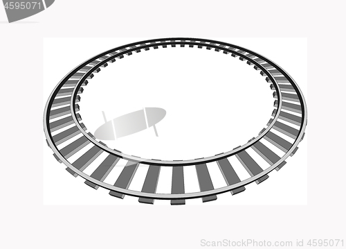 Image of Circle shaped railway railway going forward. 3d vector illustration on a white