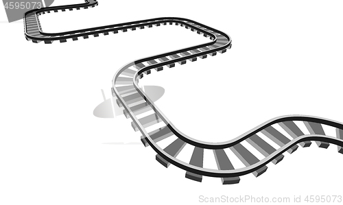 Image of The railway going forward. 3d vector illustration on a white