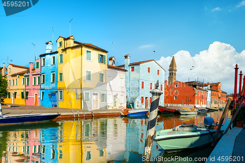 Image of Boats and colored houses