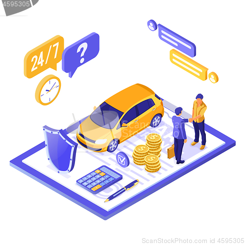 Image of Car Insurance Isometric Concept