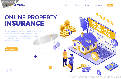 Image of Online Propery House Insurance Isometric